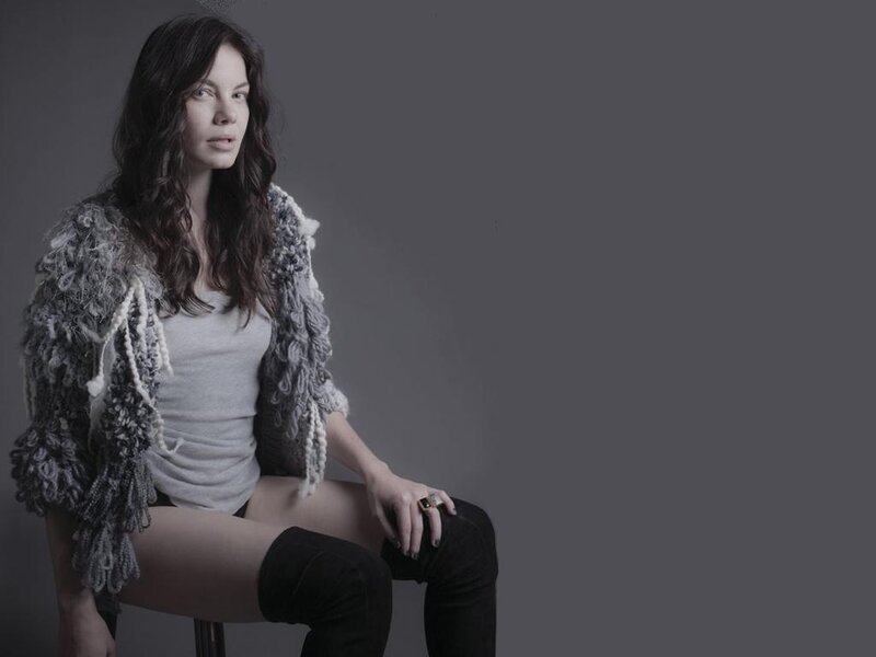 Woman in Gray Sweater — Neutral, Photograph, Tights, Ring