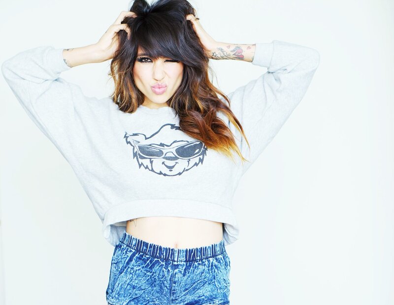 woman in gray sweatshirt