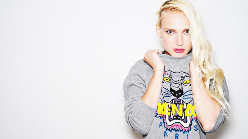 woman in gray sweatshirt