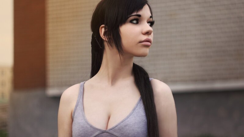 woman in gray tank top