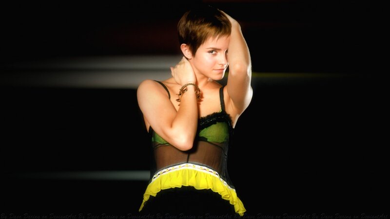 Woman in Green and Yellow Dress — Black