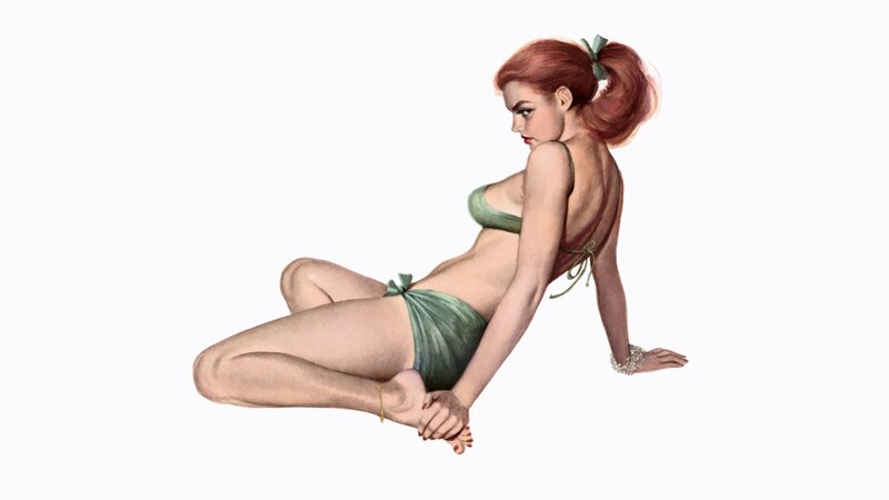 woman in green bikini