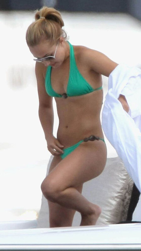 woman in green bikini