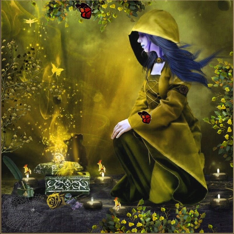 Woman in Green Cloak — Mystical