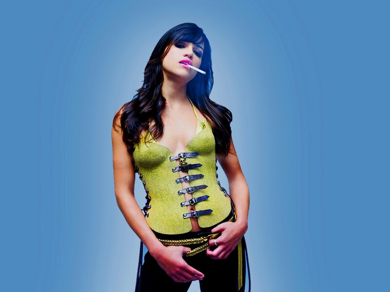Woman in Green Corset — Blue