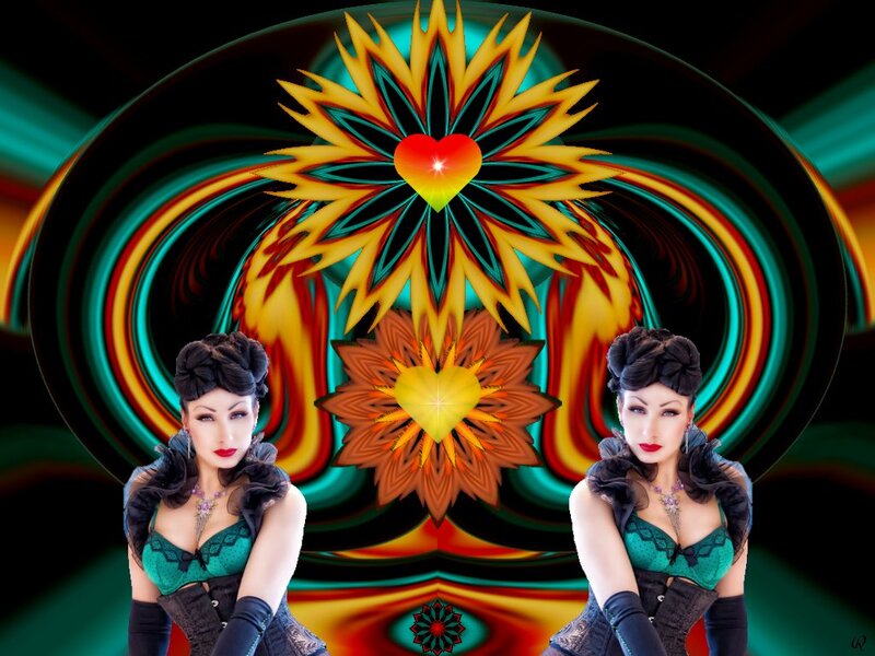 Woman in Green Corset — Dramatic, Digital Art