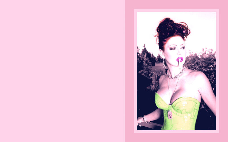 Woman in Green Corset — Pink