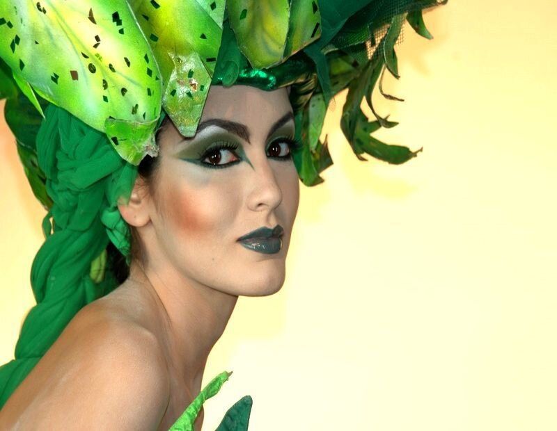 Woman in Green Costume — Dramatic