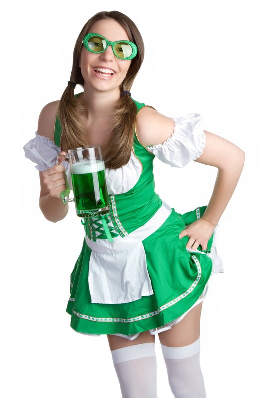 Woman in Green Costume — Festive, Photograph