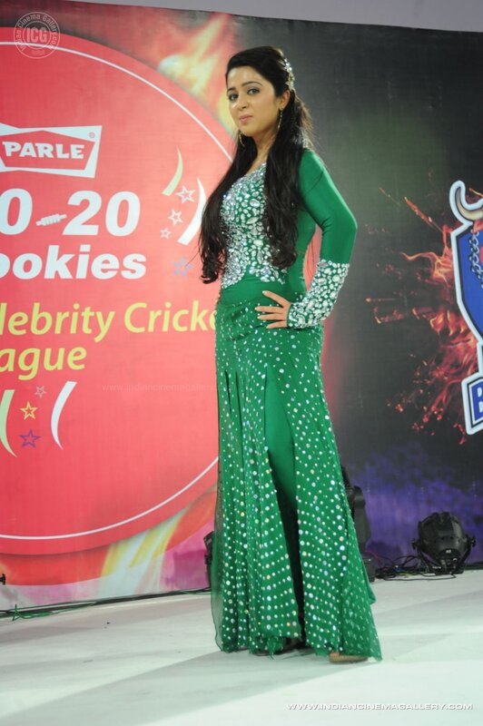 Woman in green dress at event