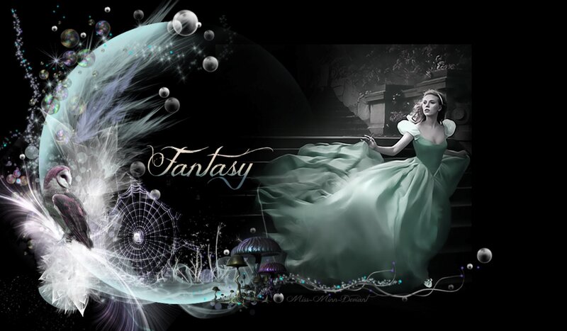 Woman in Green Dress — Black, Fantasy