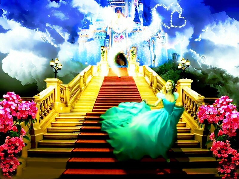 Woman in Green Dress — Blue, Fantastical
