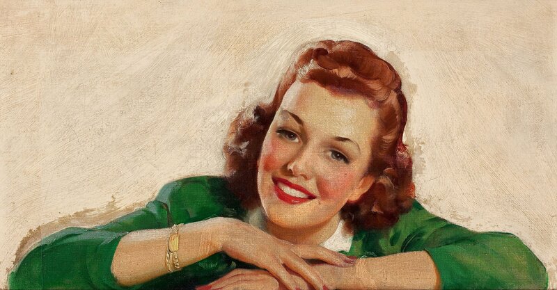 Woman in Green Dress — Calm, Illustration, Green Dress