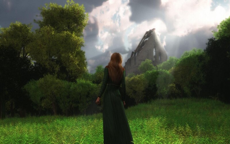 Woman in Green Dress — Dramatic, Afternoon