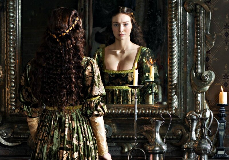 Woman in Green Dress — Dramatic, Night, Photograph, Mirror