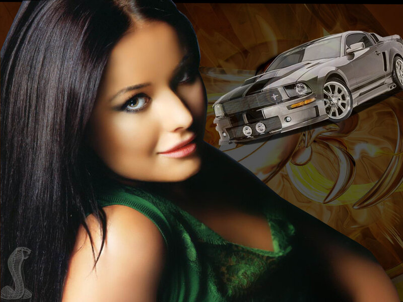 Woman in Green Dress — Dramatic, Photograph, Car