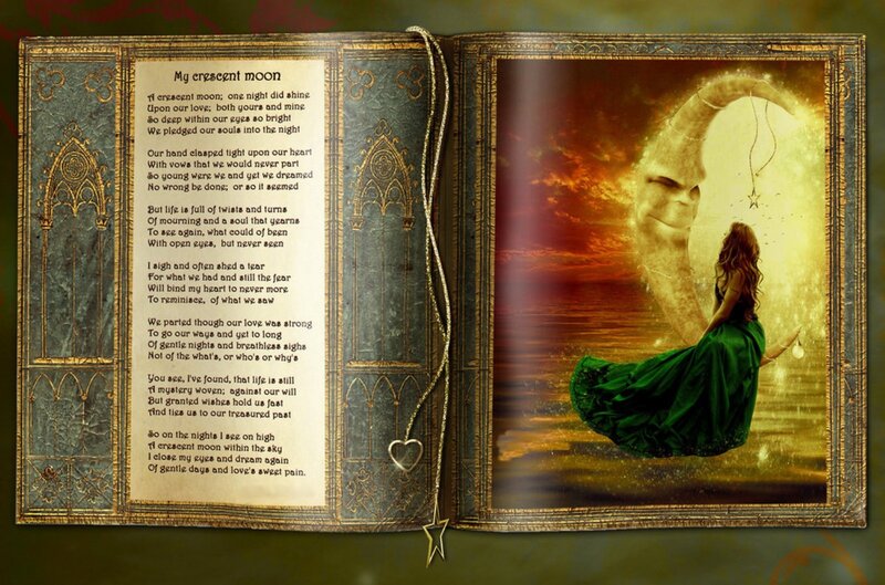 Woman in Green Dress — Dramatic, Sunset, Digital Art, Book