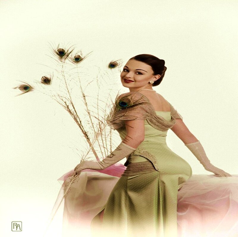 Woman in Green Dress — Elegant