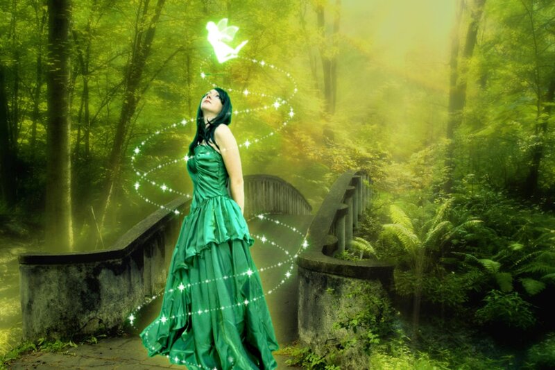 Woman in Green Dress — Magical, Morning