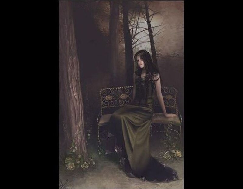 Woman in Green Dress — Melancholic, Night