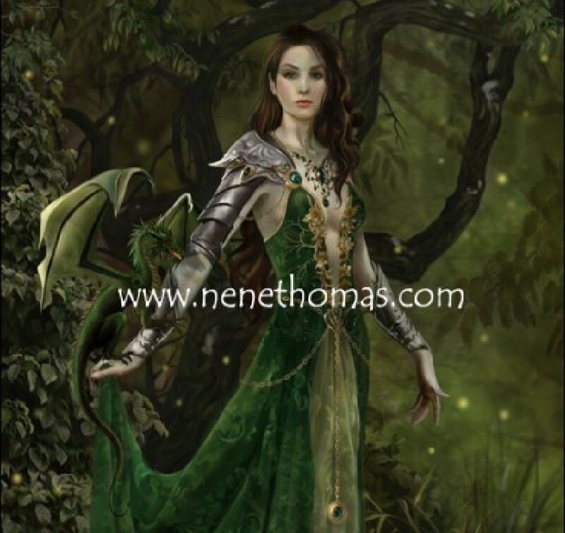 Woman in Green Dress — Mystical, Night
