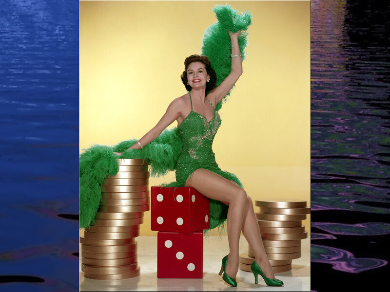 Woman in Green Dress — Playful, Photograph, Feather Boa