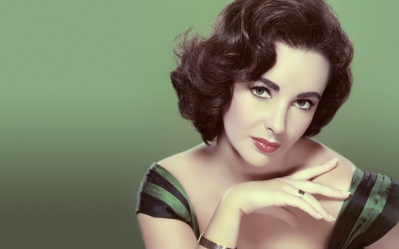 woman in green dress portrait