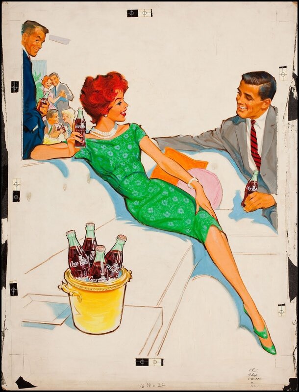 Woman in Green Dress — Relaxed, Illustration