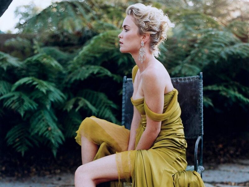 Woman in Green Dress — Serene, Afternoon, Photograph, Earrings, Chair