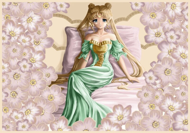 Woman in Green Dress — Serene, Anime