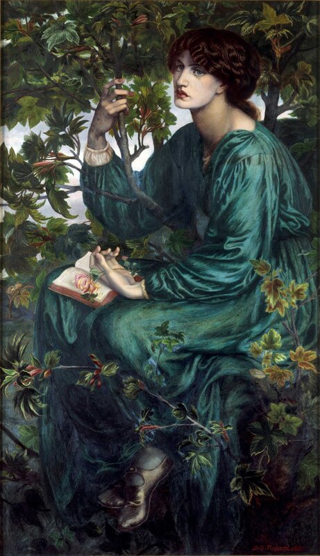 Woman in Green Dress — Serene, Painting