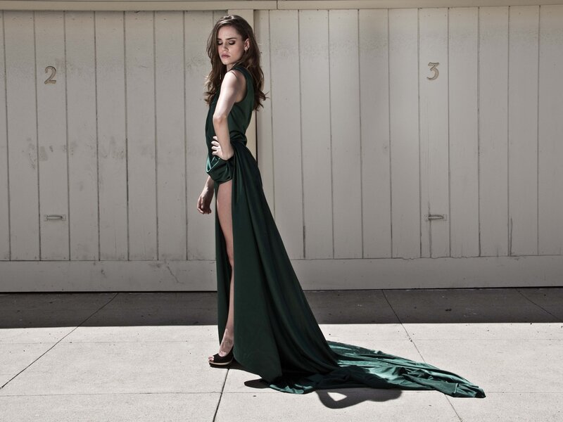 Woman in Green Gown — Dramatic, Afternoon