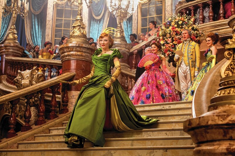 Woman in Green Gown — Dramatic, Photograph, Stairs