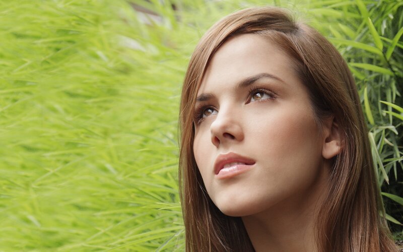 woman in green grass