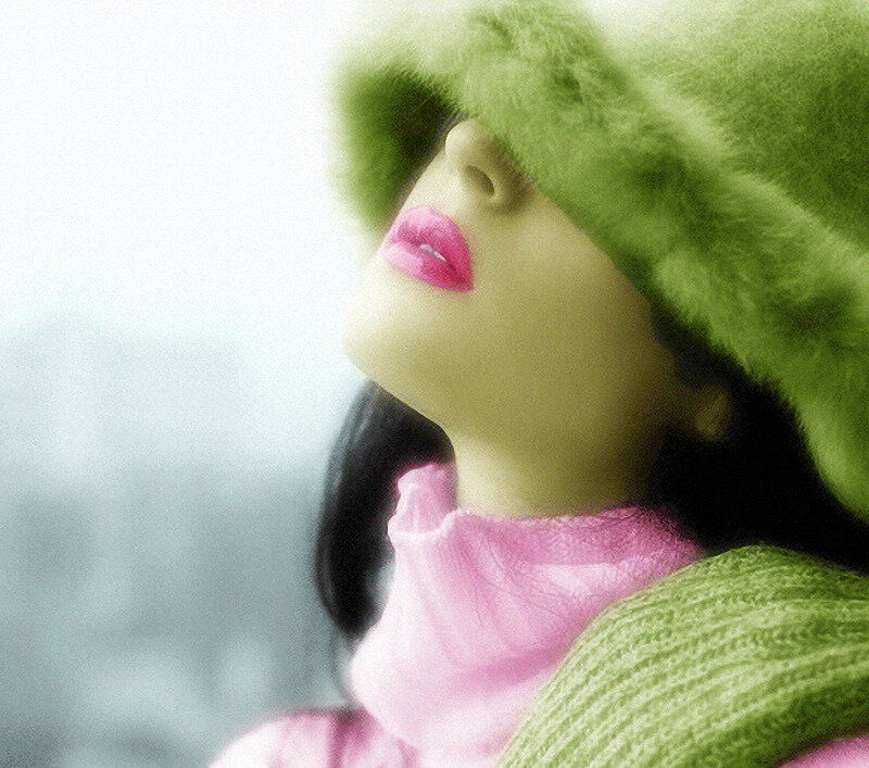 Woman in Green Hat — Serene