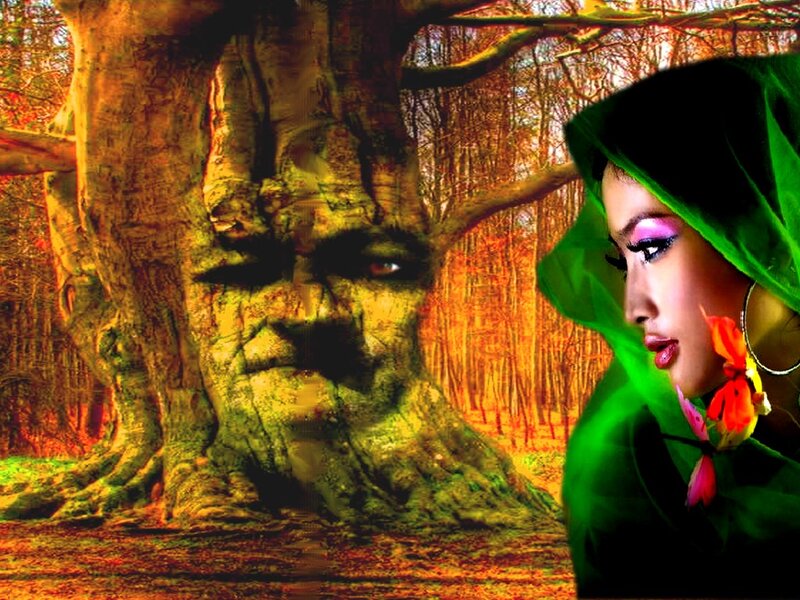 Woman in Green Hood — Dramatic, Autumn
