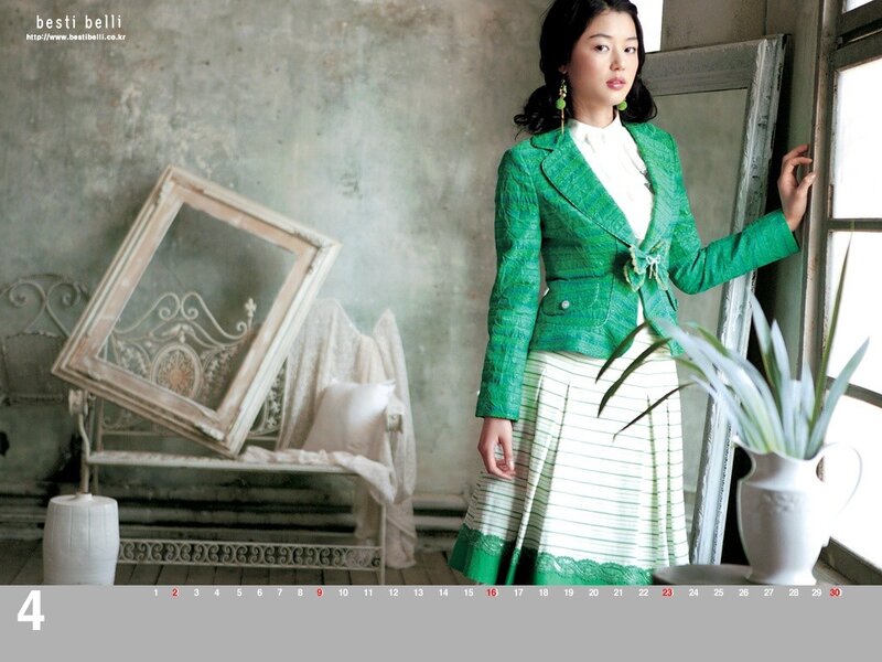 woman in green jacket