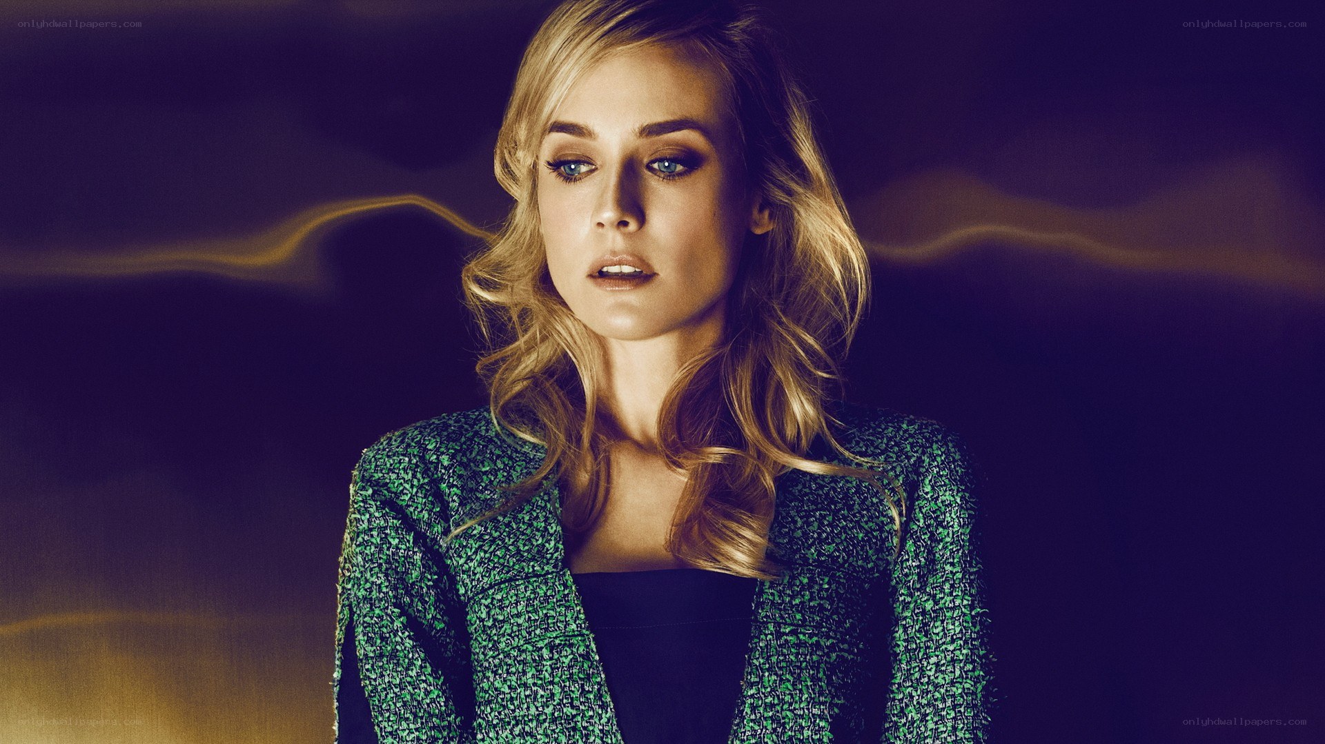 woman in green jacket
