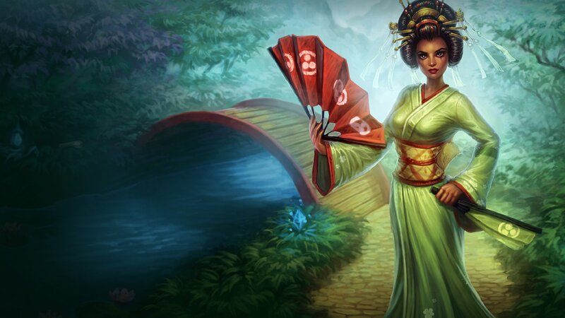 Woman in Green Kimono — Serene