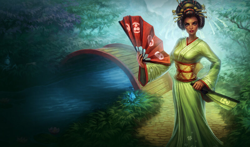 Woman in Green Kimono