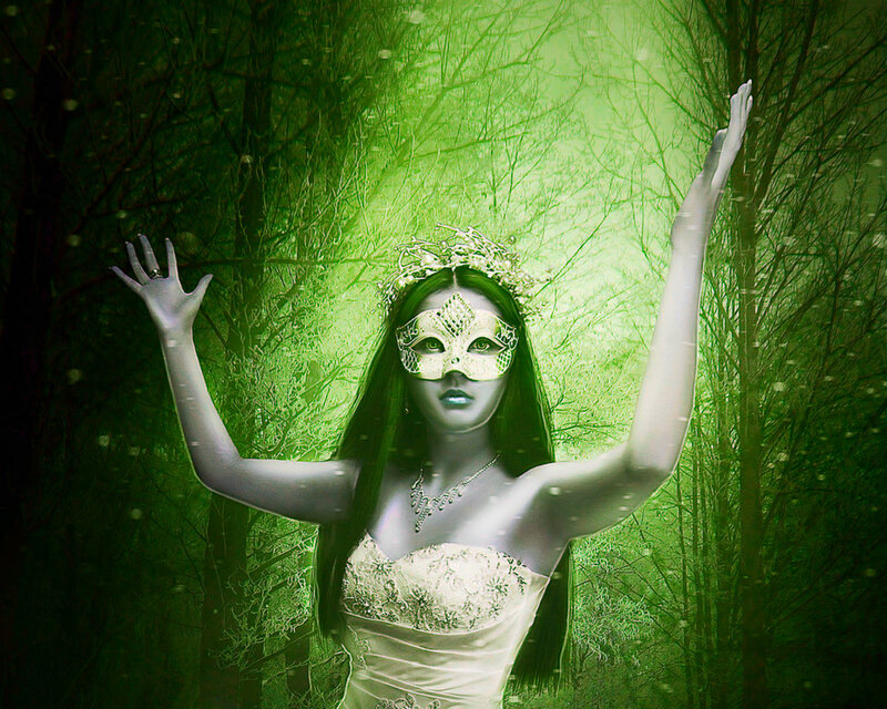Woman in Green Mask — Mystical