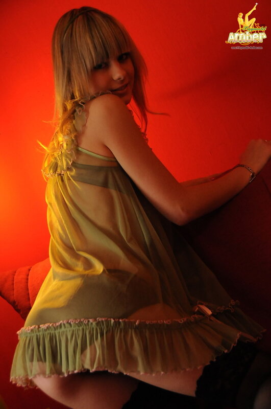 woman in green nightgown