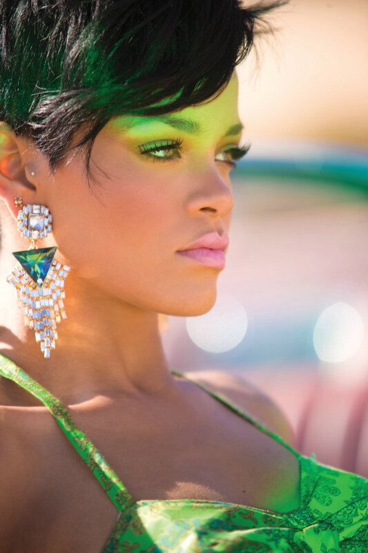 woman in green outfit
