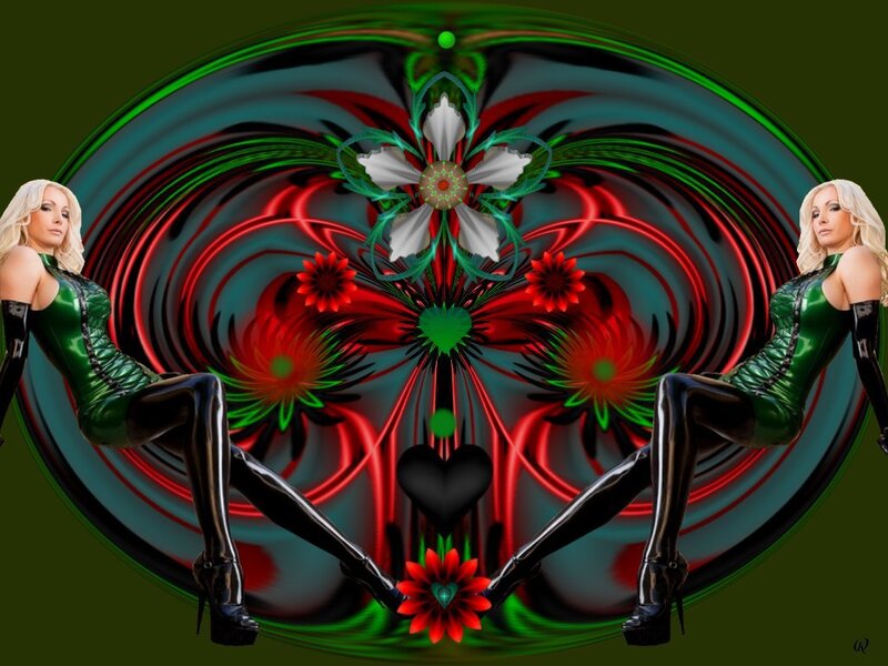 Woman in Green Outfit — Dramatic, Digital Art
