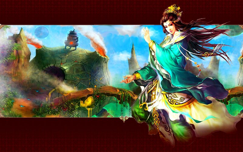 Woman in Green Robe — Dramatic, Night