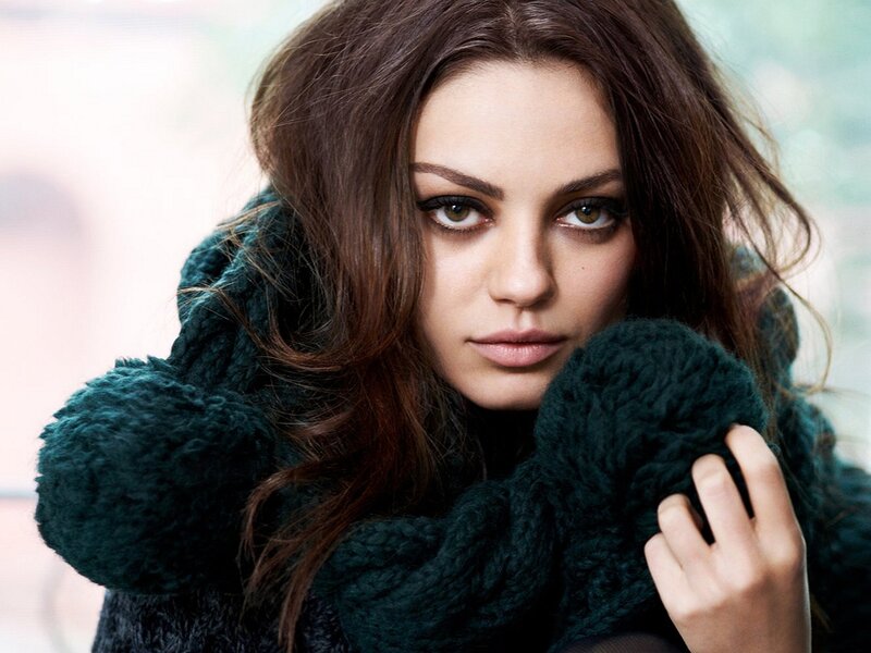 Woman in Green Scarf — Serious