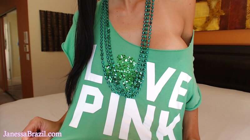 woman in green shirt