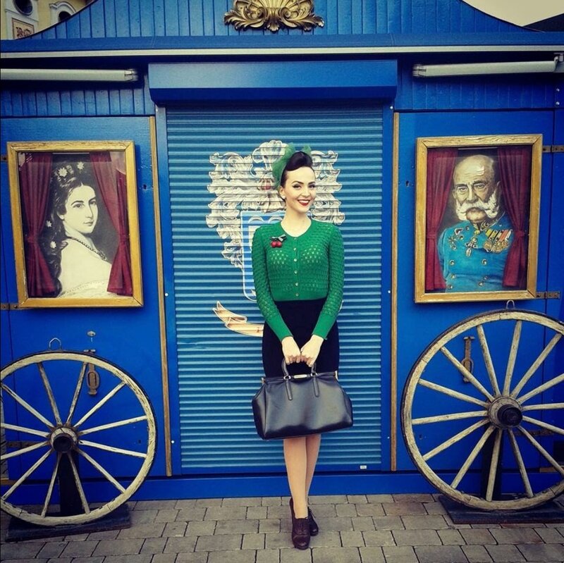 Woman in Green Sweater — Blue