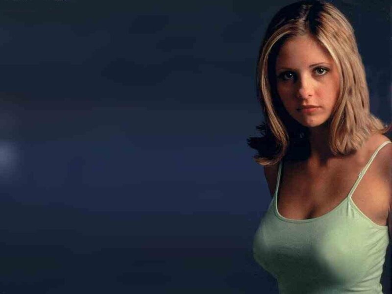Woman in Green Tank Top — Blue