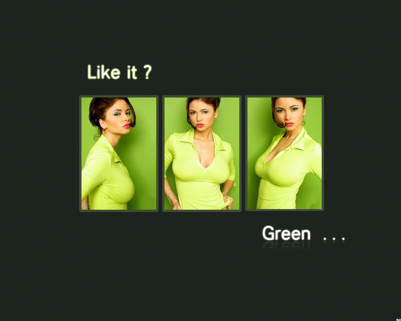 Woman in green top